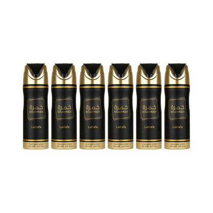 Khamrah Body Spray 6 Pack Bundle – 200 ml Each | Lattafa