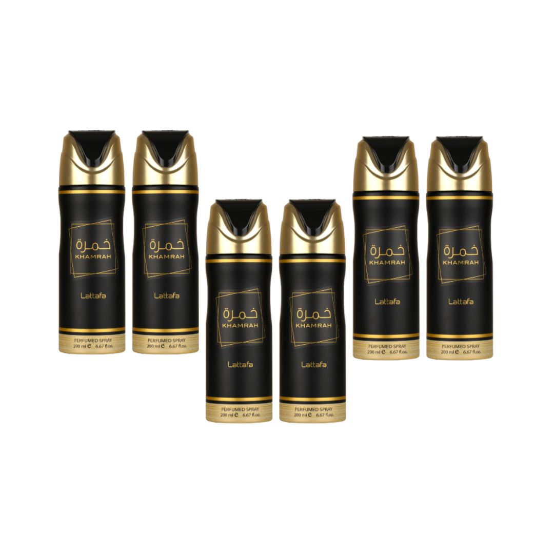 Khamrah Body Spray 6 Pack Bundle – 200 ml Each | Lattafa