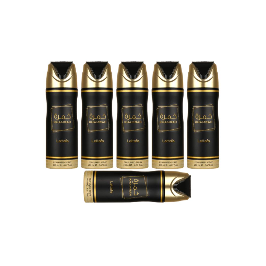 Khamrah Body Spray 6 Pack Bundle – 200 ml Each | Lattafa