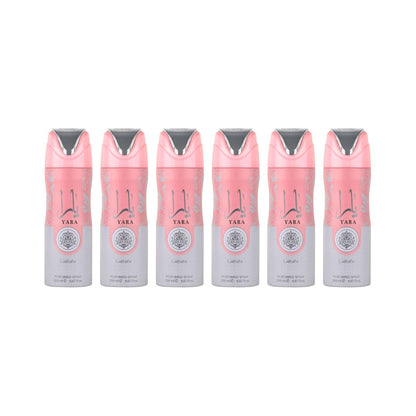 Yara Body Spray 6 Pack Bundle – 200 ml Each | Lattafa