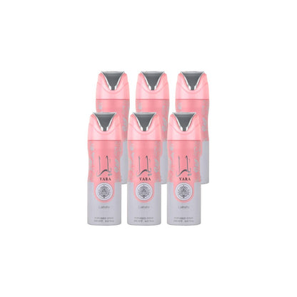 Yara Body Spray 6 Pack Bundle – 200 ml Each | Lattafa