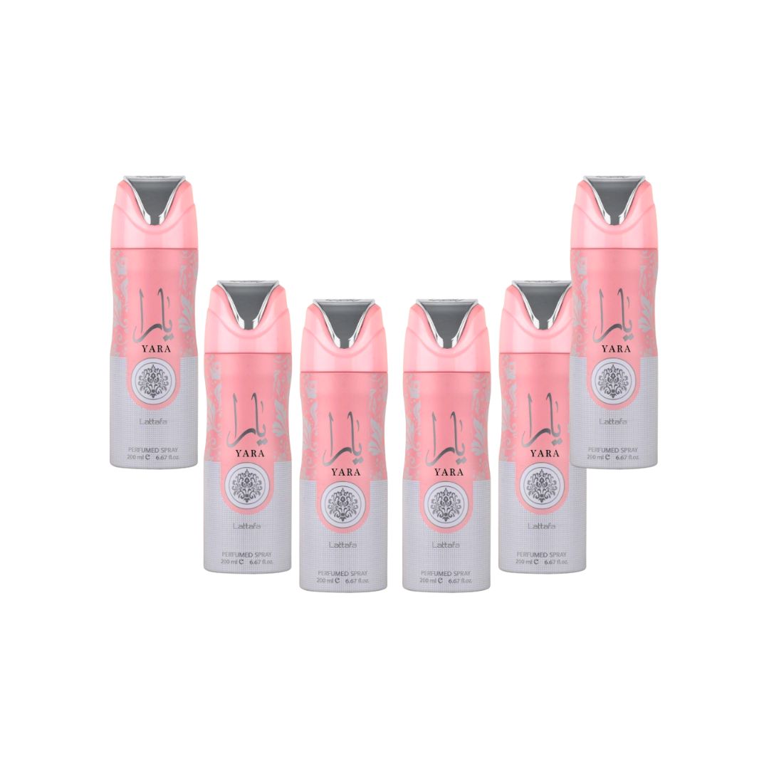 Yara Body Spray 6 Pack Bundle – 200 ml Each | Lattafa