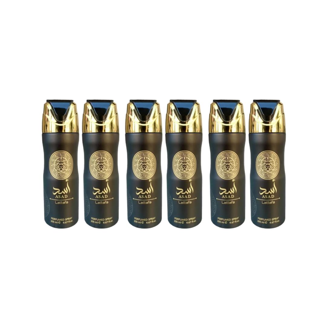 Lattafa Asad Body Deodorant 6 Pack Bundle. Each 200 ml spray