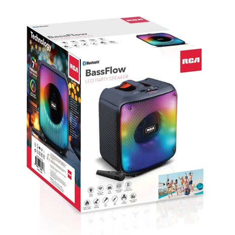RCA 1x8" Woofer Lightweight Handy Party Speaker with Wireless Microphone