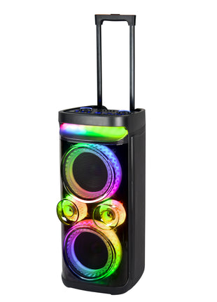 KOLAV Dual 6.5" Woofer Trolley Party Speaker with Dual Wireless Microphones & Remote