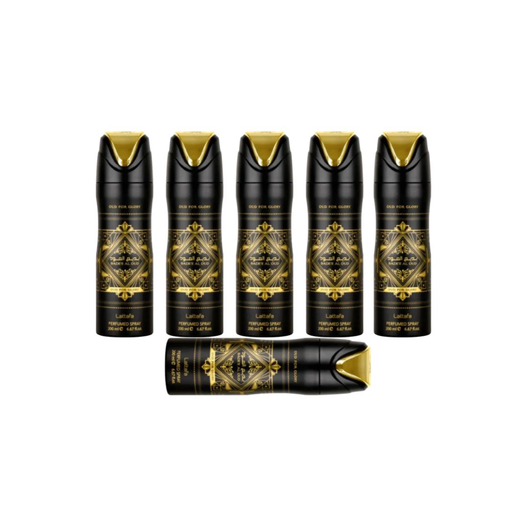 Bade’e Al Oud – Oud For Glory Body Spray 6 Pack Bundle – 200 ml Each | Lattafa