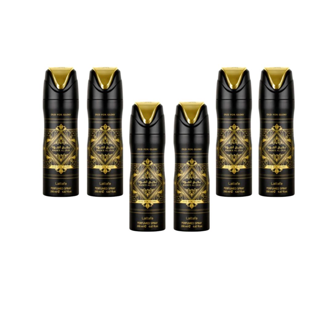 Bade’e Al Oud – Oud For Glory Body Spray 6 Pack Bundle – 200 ml Each | Lattafa