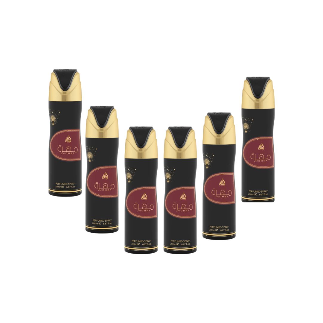 Mohra Body Spray 6 Pack Bundle – 200 ml Each | Lattafa