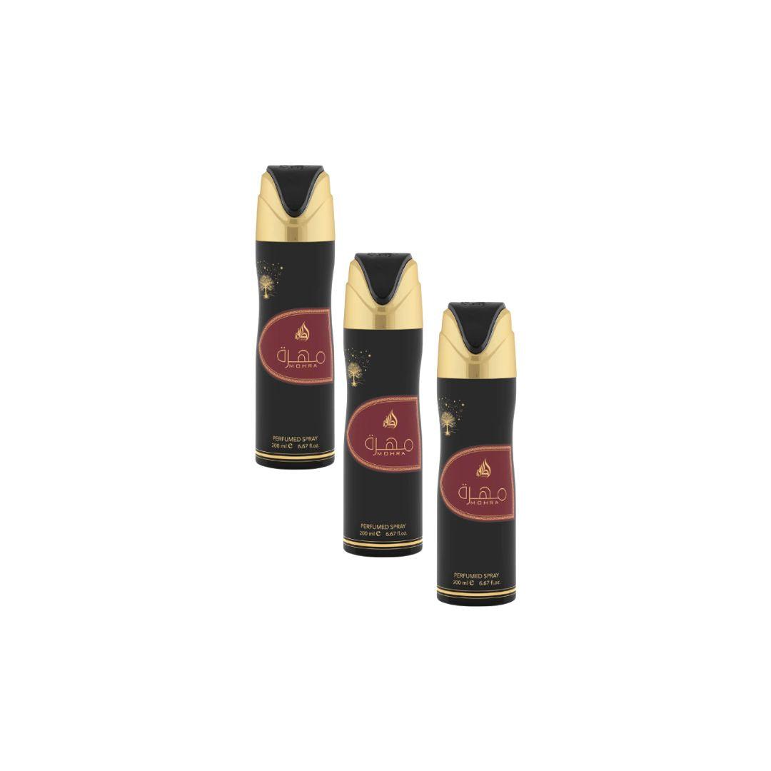 Mohra Body Spray 3 Pack Bundle – 200 ml Each | Lattafa