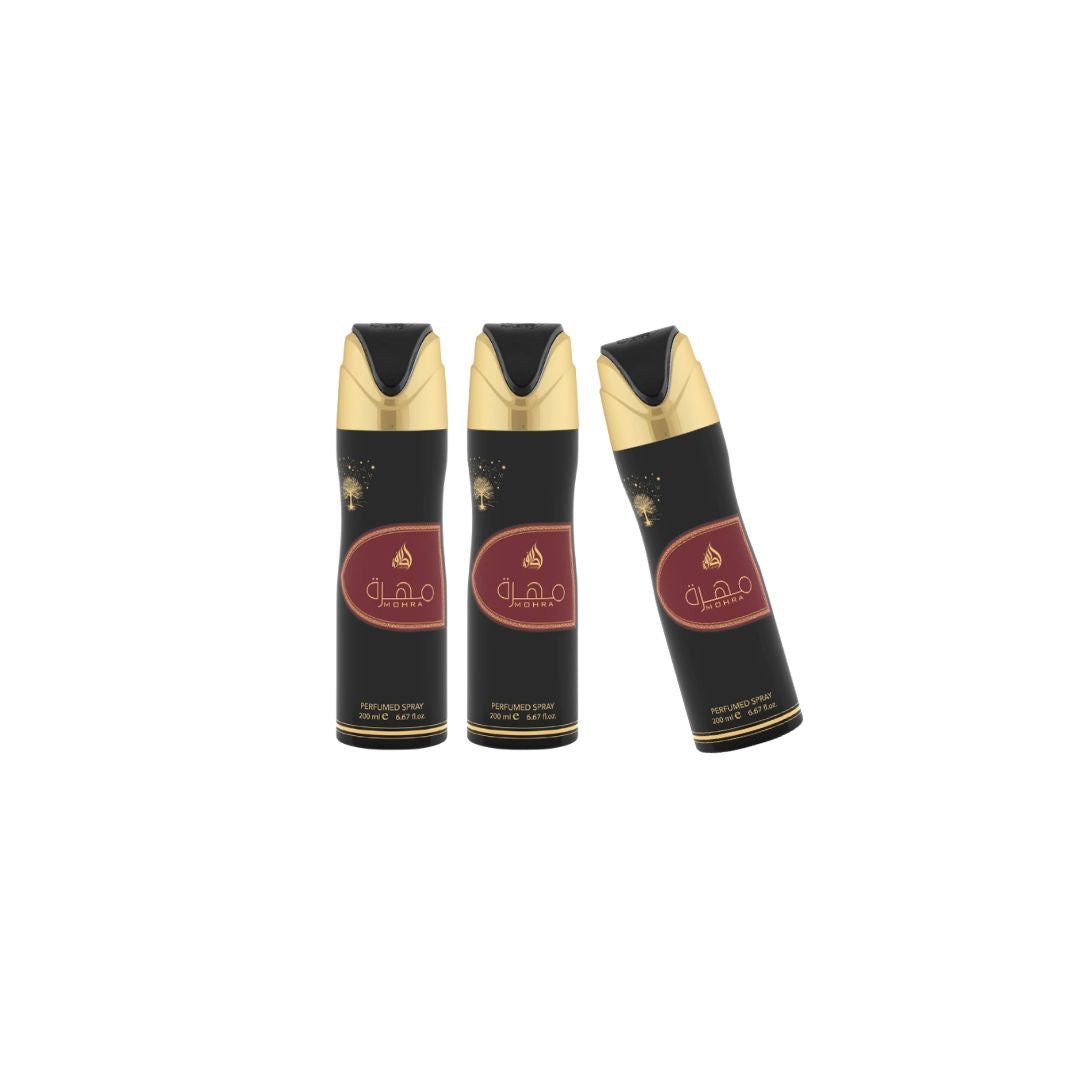 Mohra Body Spray 3 Pack Bundle – 200 ml Each | Lattafa