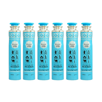 Fogg Bab Al Shams Air Freshener 300ml 6-Piece Set | Long Lasting Room Spray Bundle | Oriental Woody Floral Home Fragrance Pack