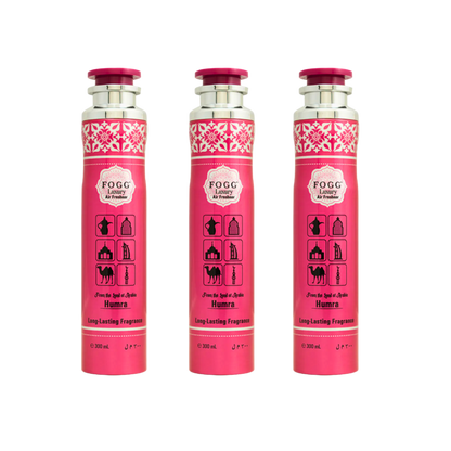 Fogg Humra Air Freshener 300ml 6-Piece Set | Long Lasting Room Spray Bundle | Oriental Floral Woody Home Fragrance Pack