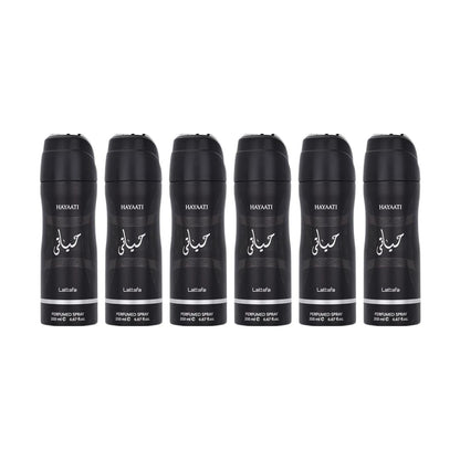 Hayaati Body Spray 6 Pack Bundle – 200 ml Each | Lattafa