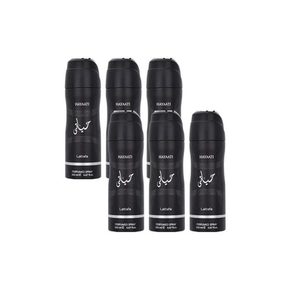 Hayaati Body Spray 6 Pack Bundle – 200 ml Each | Lattafa