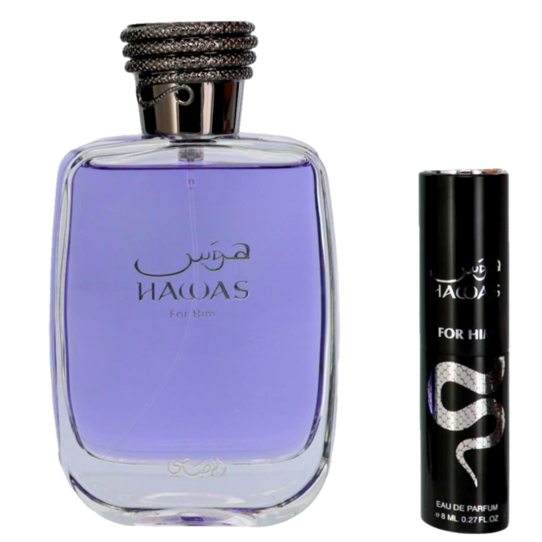 Rasasi Hawas for Him 2 Piece Gift Set | Eau de Parfum & Fragrance Companion Set for Men | Long Lasting Aquatic Fresh Designer Inspired Scent Gift Box
