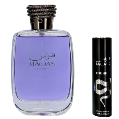 Rasasi Hawas for Him 2 Piece Gift Set | Eau de Parfum & Fragrance Companion Set for Men | Long Lasting Aquatic Fresh Designer Inspired Scent Gift Box