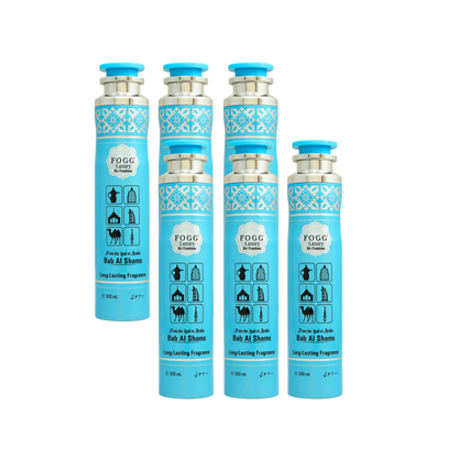 Fogg Bab Al Shams Air Freshener 300ml 6-Piece Set | Long Lasting Room Spray Bundle | Oriental Woody Floral Home Fragrance Pack