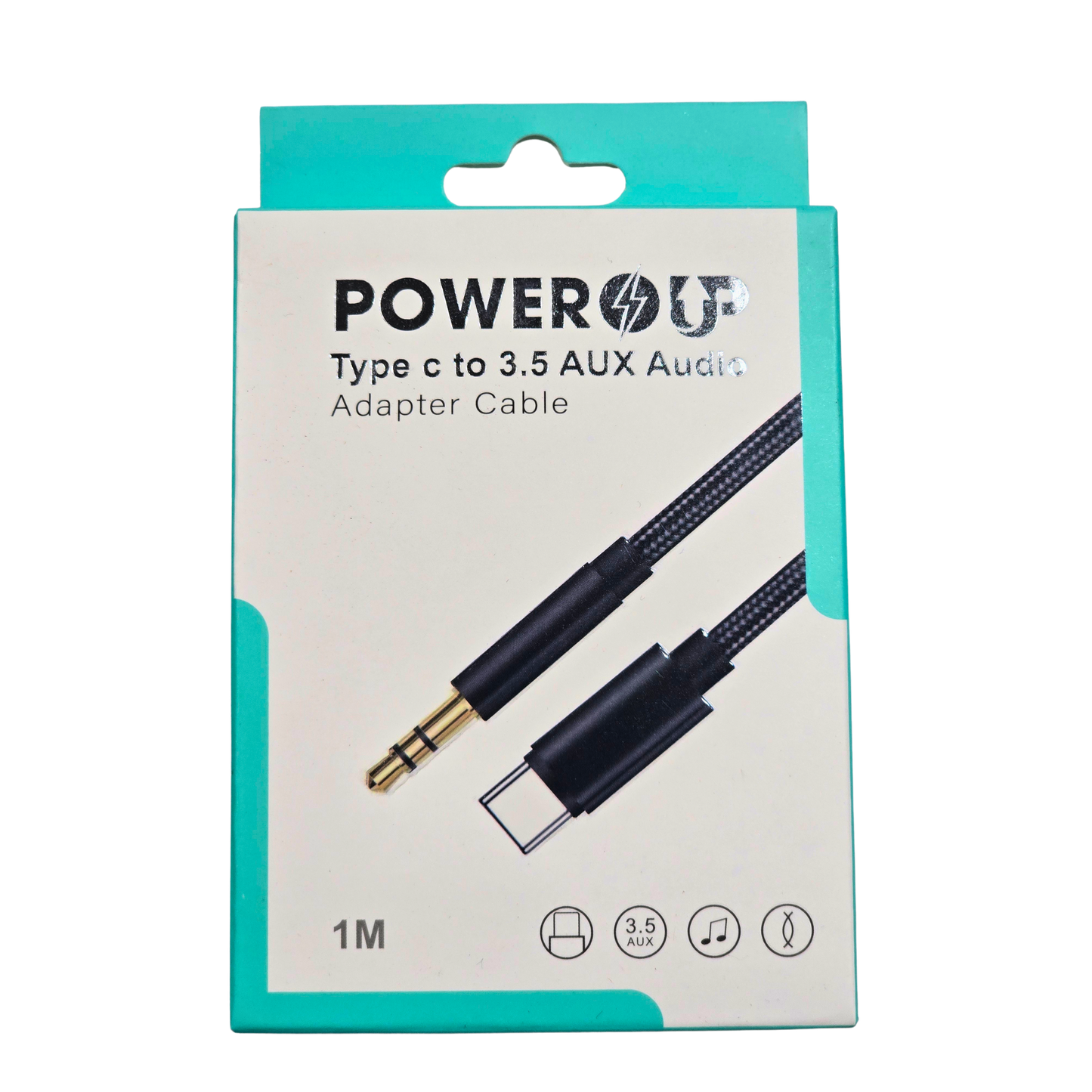 PowerUp USB-C to 3.5mm AUX Audio Adapter Cable – Hi-Fi Sound, Type-C to Headphone Jack Converter, Durable & Portable Audio Adapter