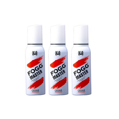Fog Master Cedar Body Spray 3-Piece Set | Long Lasting Men’s Body Mist | Fresh Woody Cedar Fragrance Deodorant Spray Pack