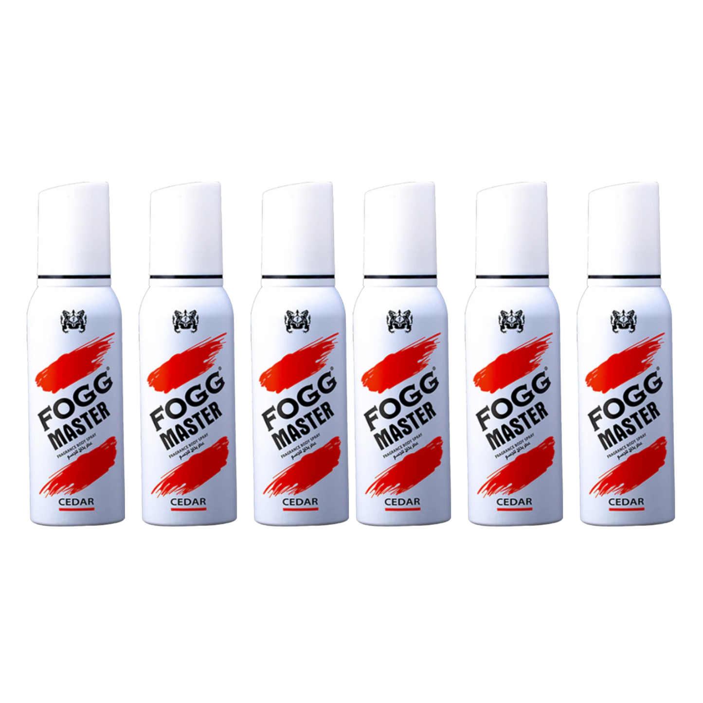 Fog Master Cedar Body Spray 6PC Set | Long Lasting Men’s Body Mist Bundle | Fresh Woody Cedar Fragrance Deodorant Spray Pack (6 Pieces)