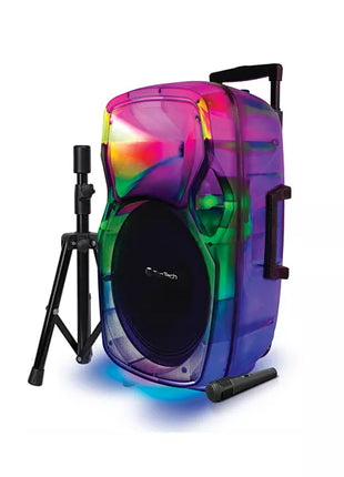 TopTech-1x15" Woofer Party Speaker with Single Wireless Microphone and Stand