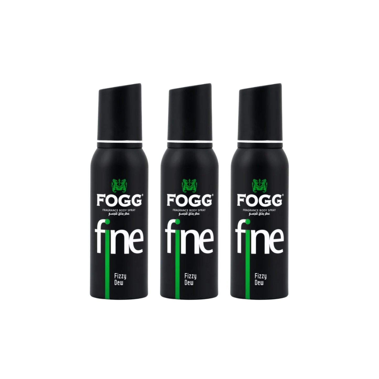 Fogg Fine Fizzy Dew Body Spray 3PC Set | Long Lasting Fresh Citrus Aquatic Men’s Fragrance Deodorant Spray Bundle | Everyday Fresh Mist Pack
