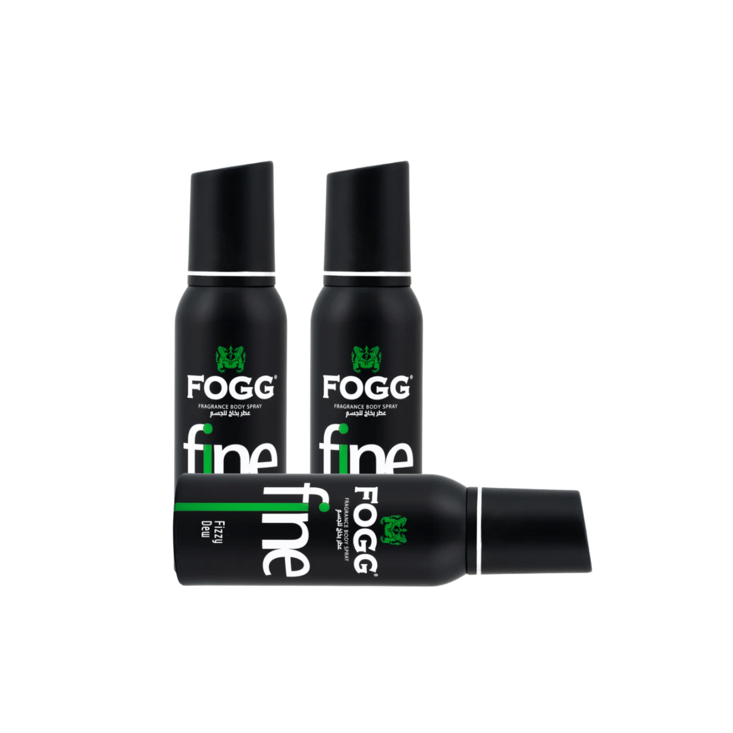 Fogg Fine Fizzy Dew Body Spray 3PC Set | Long Lasting Fresh Citrus Aquatic Men’s Fragrance Deodorant Spray Bundle | Everyday Fresh Mist Pack