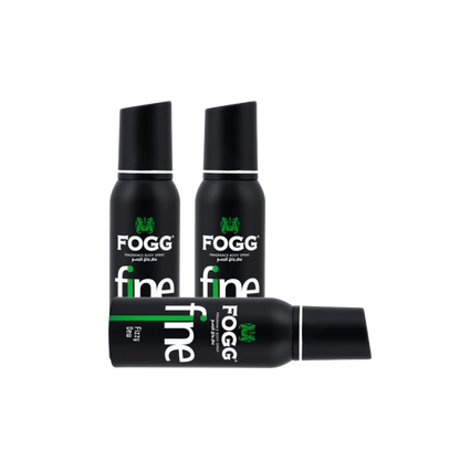 Fogg Fine Fizzy Dew Body Spray 3PC Set | Long Lasting Fresh Citrus Aquatic Men’s Fragrance Deodorant Spray Bundle | Everyday Fresh Mist Pack