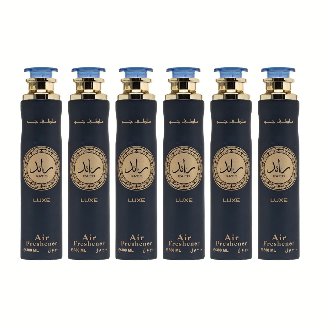 Raed Luxe Air Freshener 6 Pack Bundle – Fruity, Floral, Spicy, Woody | 10.1 oz / 300 ml Each | Lattafa