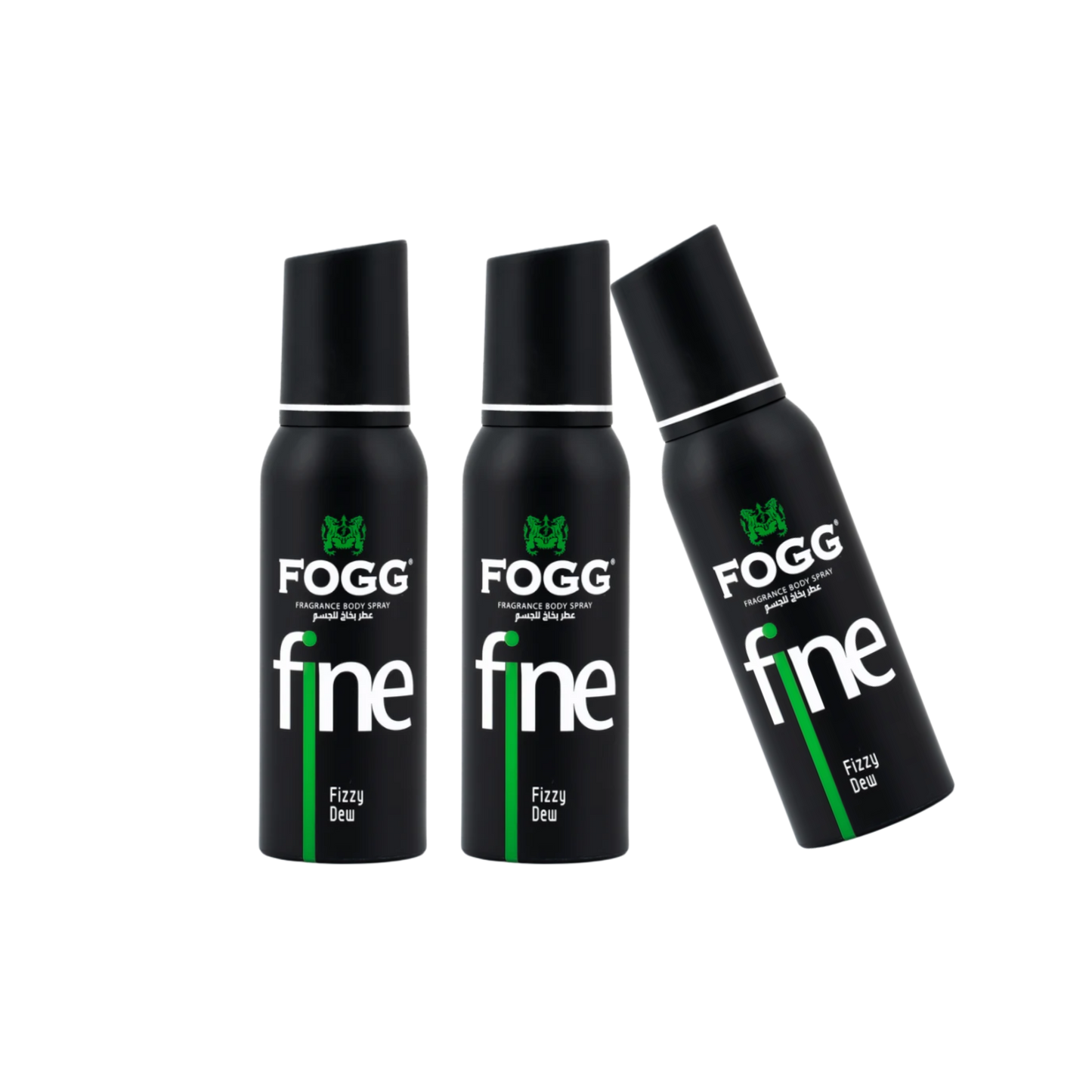 Fogg Fine Fizzy Dew Body Spray 3PC Set | Long Lasting Fresh Citrus Aquatic Men’s Fragrance Deodorant Spray Bundle | Everyday Fresh Mist Pack