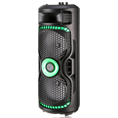 TopTech Dual 8" Lightweight Bluetooth Party Speaker with Wireless Microphone & Remote