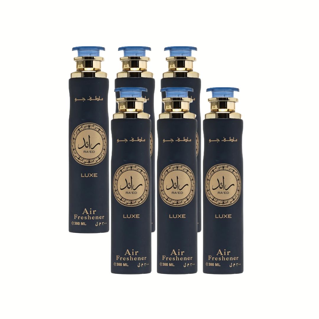 Raed Luxe Air Freshener 6 Pack Bundle – Fruity, Floral, Spicy, Woody | 10.1 oz / 300 ml Each | Lattafa