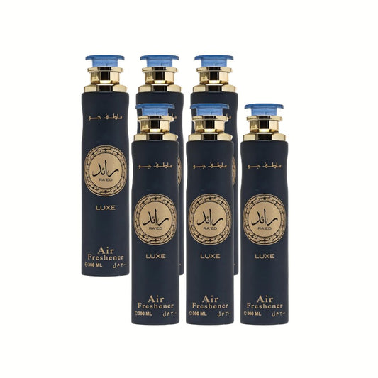 Raed Luxe Air Freshener 6 Pack Bundle – Fruity, Floral, Spicy, Woody | 10.1 oz / 300 ml Each | Lattafa