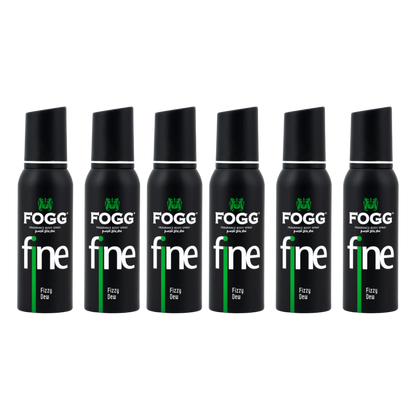Fogg Fine Fizzy Dew Body Spray 6PC Set | Long Lasting Fresh Citrus Aquatic Men’s Fragrance Deodorant Spray Bundle Pack | Everyday Fresh Mist (6 Pieces)