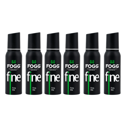 Fogg Fine Fizzy Dew Body Spray 6PC Set | Long Lasting Fresh Citrus Aquatic Men’s Fragrance Deodorant Spray Bundle Pack | Everyday Fresh Mist (6 Pieces)