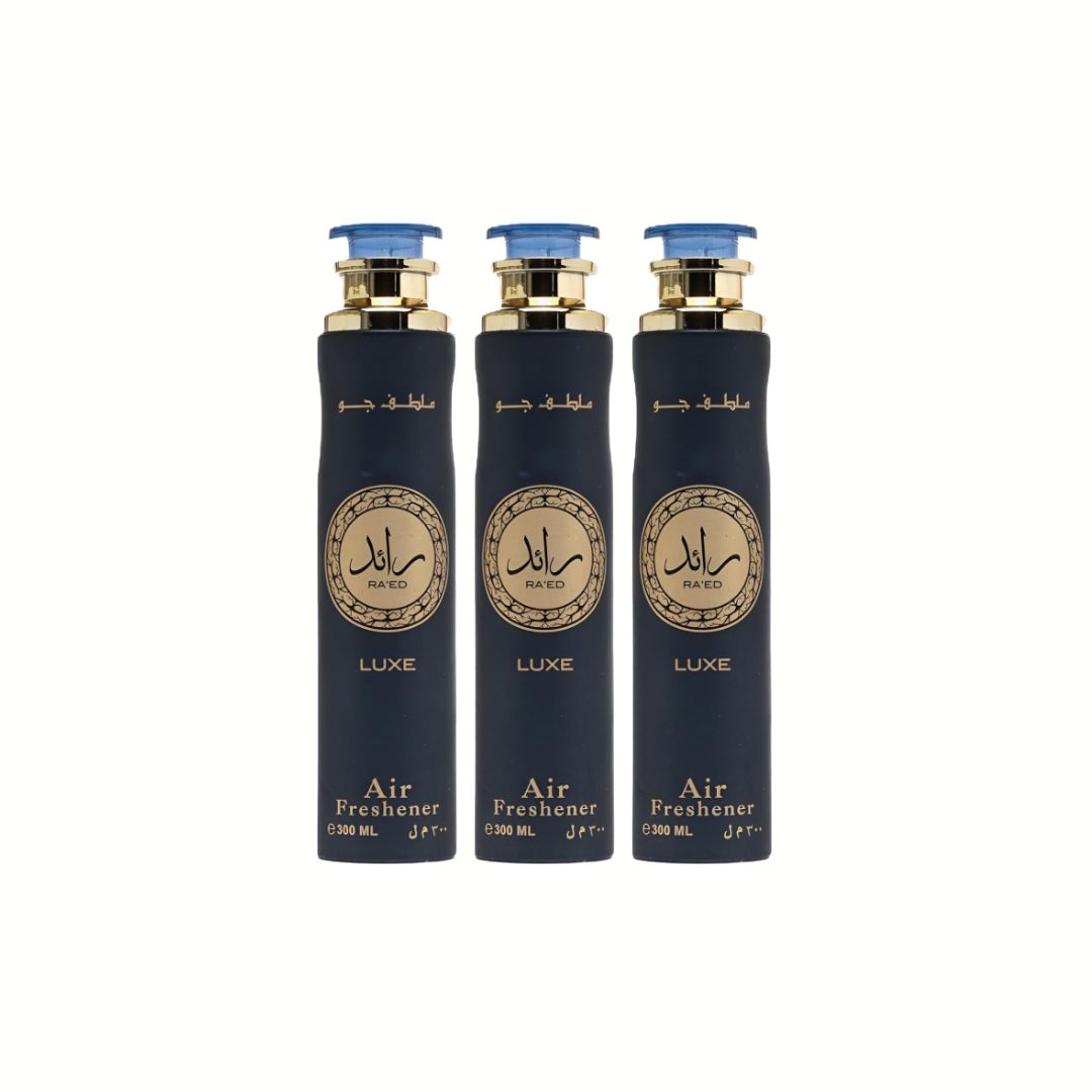 Raed Luxe Air Freshener 3 Pack Bundle – Fruity, Floral, Spicy, Woody | 10.1 oz / 300 ml Each | Lattafa