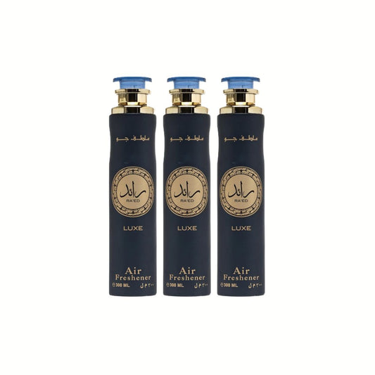 Raed Luxe Air Freshener 3 Pack Bundle – Fruity, Floral, Spicy, Woody | 10.1 oz / 300 ml Each | Lattafa