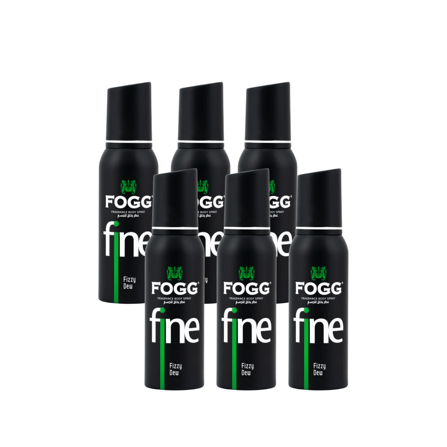 Fogg Fine Fizzy Dew Body Spray 6PC Set | Long Lasting Fresh Citrus Aquatic Men’s Fragrance Deodorant Spray Bundle Pack | Everyday Fresh Mist (6 Pieces)
