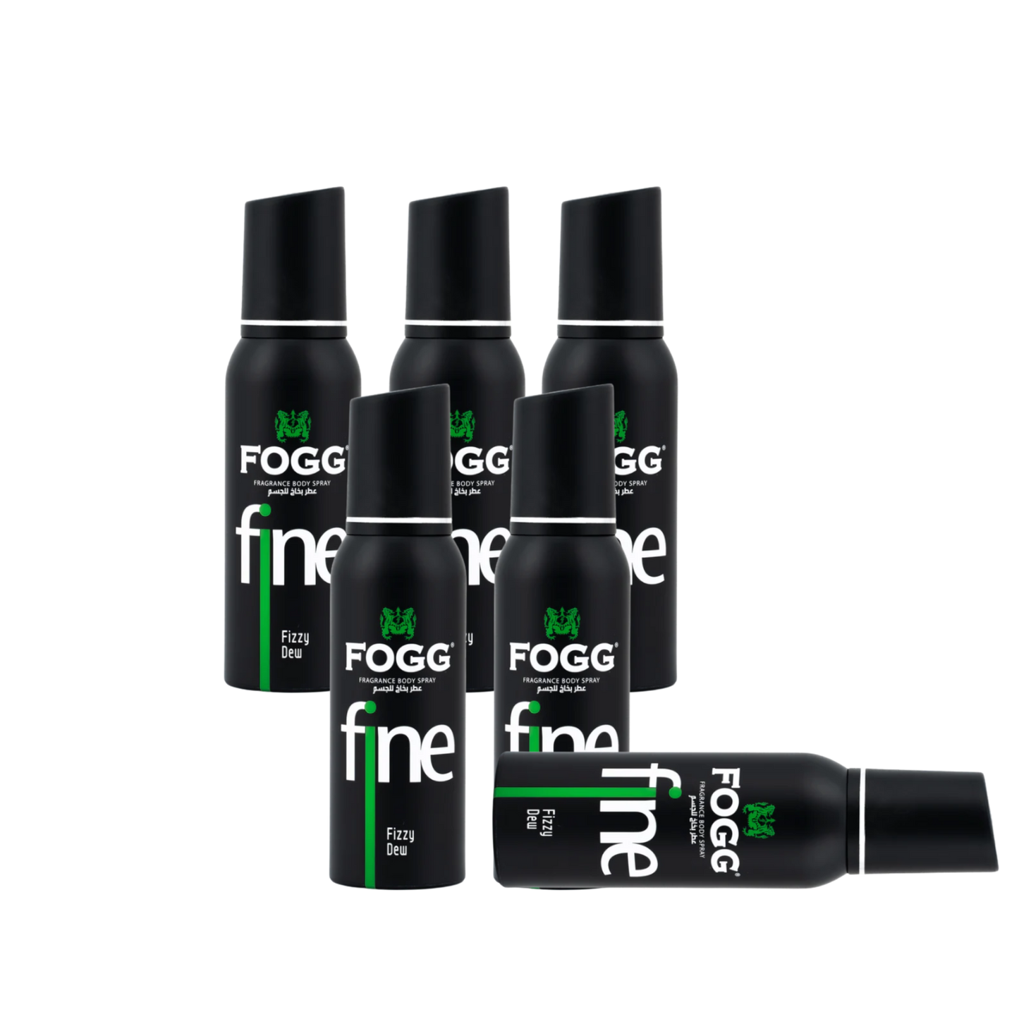 Fogg Fine Fizzy Dew Body Spray 6PC Set | Long Lasting Fresh Citrus Aquatic Men’s Fragrance Deodorant Spray Bundle Pack | Everyday Fresh Mist (6 Pieces)
