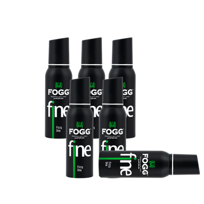 Fogg Fine Fizzy Dew Body Spray 6PC Set | Long Lasting Fresh Citrus Aquatic Men’s Fragrance Deodorant Spray Bundle Pack | Everyday Fresh Mist (6 Pieces)