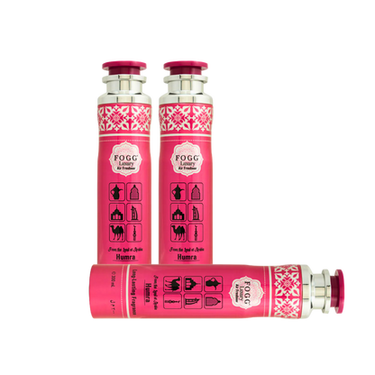 Fogg Humra Air Freshener 300ml 3-Piece Set | Long Lasting Room Spray Bundle | Oriental Floral Woody Home Fragrance Pack