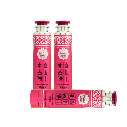 Fogg Humra Air Freshener 300ml 3-Piece Set | Long Lasting Room Spray Bundle | Oriental Floral Woody Home Fragrance Pack