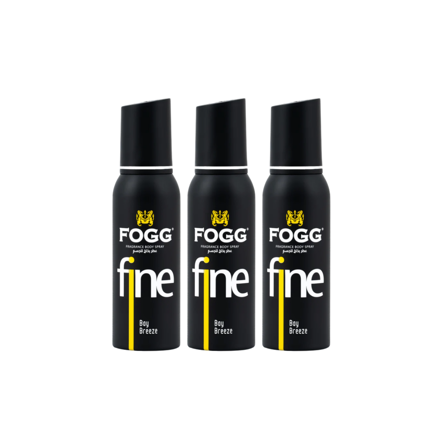 Fogg Fine Bay Breeze Body Spray 3PC Set | Long Lasting Fresh Aquatic Men’s Fragrance Mist | Deodorant Spray Pack