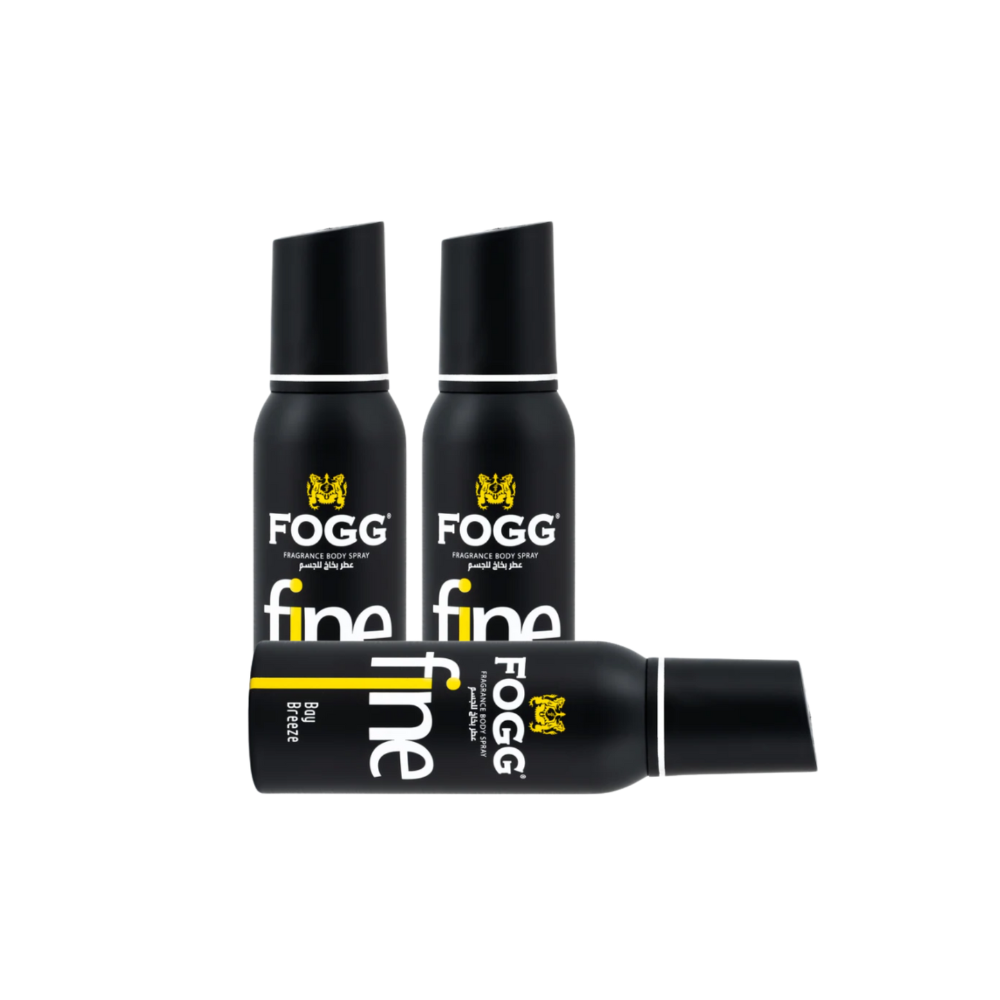 Fogg Fine Bay Breeze Body Spray 3PC Set | Long Lasting Fresh Aquatic Men’s Fragrance Mist | Deodorant Spray Pack