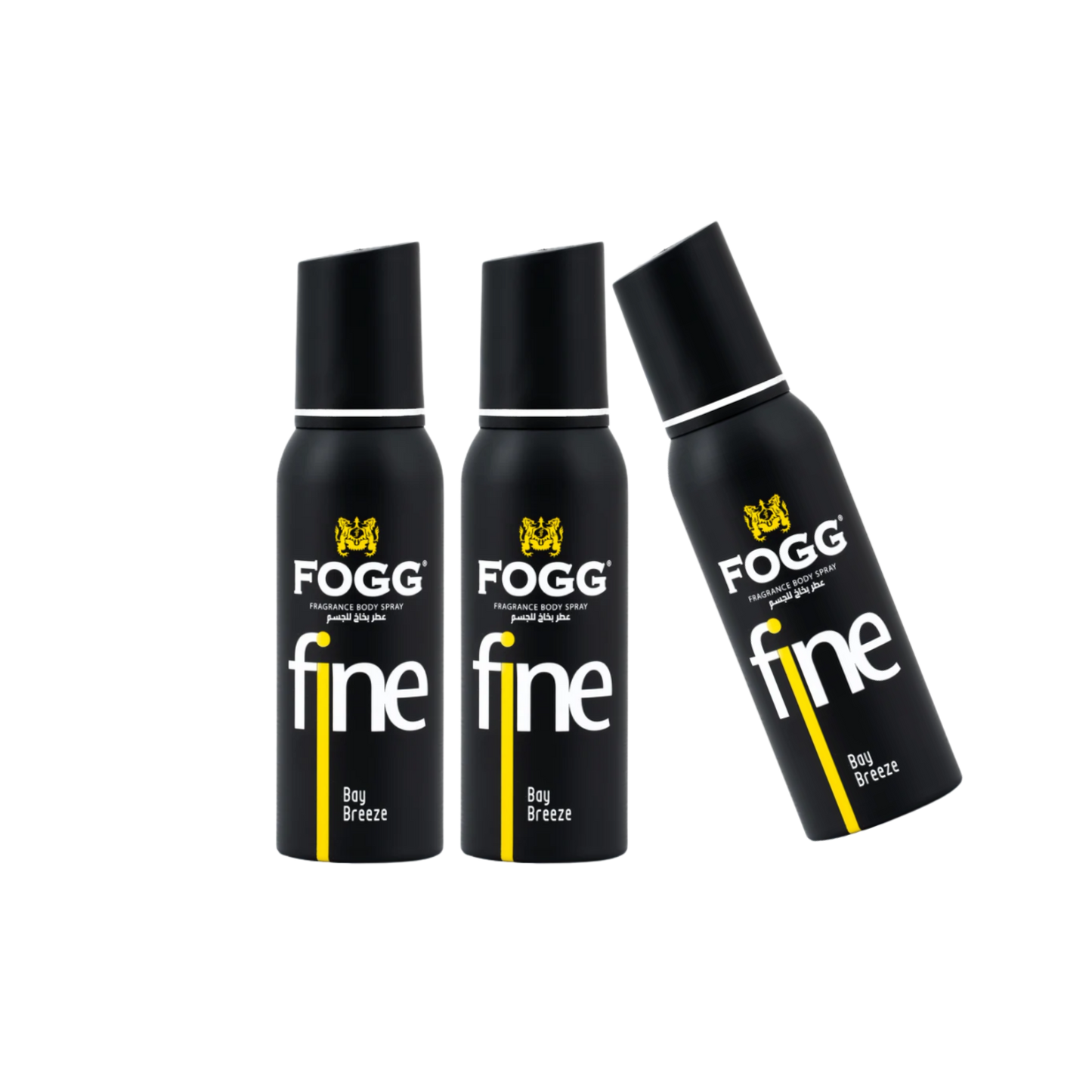 Fogg Fine Bay Breeze Body Spray 3PC Set | Long Lasting Fresh Aquatic Men’s Fragrance Mist | Deodorant Spray Pack