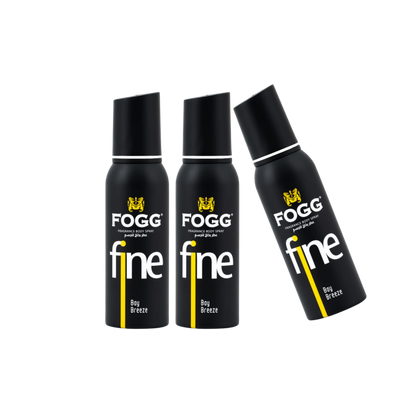 Fogg Fine Bay Breeze Body Spray 3PC Set | Long Lasting Fresh Aquatic Men’s Fragrance Mist | Deodorant Spray Pack