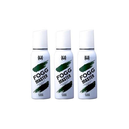 Fog Master Pine Body Spray 3PC Set | Long Lasting Fresh Pine Woody Men’s Fragrance Deodorant Spray Bundle | Daily Use Fresh Mist Pack