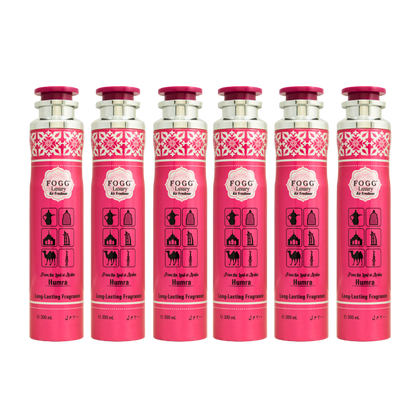 Fogg Humra Air Freshener 300ml 6-Piece Set | Long Lasting Room Spray Bundle | Oriental Floral Woody Home Fragrance Pack