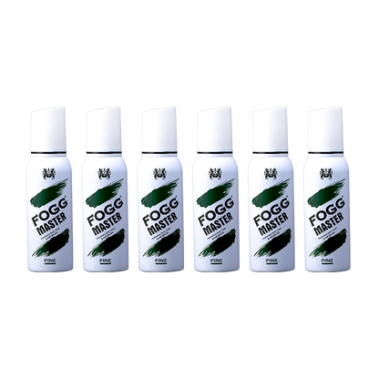 Fog Master Pine Body Spray 6PC Set | Long Lasting Fresh Pine Woody Men’s Fragrance Deodorant Spray Bundle Pack | Daily Use Fresh Mist (6 Pieces)