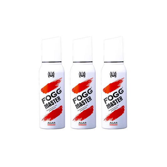 Fog Master Agar Body Spray 3PC Set | Long Lasting Woody Agar Fragrance Deodorant Spray Bundle | Men’s Oriental Daily Use Mist Pack